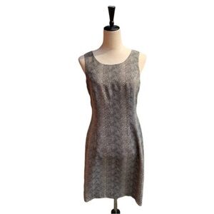 90s Vintage Joseph Ribkoff Snakeskin Print Sheath Dress Sz 6 Indie Sleeze Grunge
